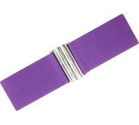 Ro Rox Cinturón Ancho Elástico Mujer Cintura Alta Estilo Retro Vintage - Cinturón Stretch para Vestidos, Años 50 - Hebilla Moderna, Varios Colores - Púrpura (M)