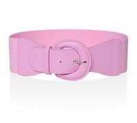 Ro Rox Cinturón de Enfermera Elástico Raya Ancho 50's Retro Vintage Cintura Cincher, Rosa bebé, S