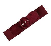 Ro Rox Cinturón Retro de Estilo Vintage Rockabilly de los Años 50 - Borgoña (L)