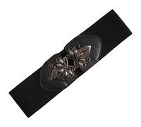 Ro Rox Orla Cinturón Celta Ancho Elástico Elástico Retro Vintage Cintura Cincher - Negra (S)