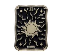 Ro Rox Tarot Card Esmalte Pin Sol Luna Estrellas Broche Wiccan Horóscopo Mágico, Negro, Sol