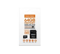Road Angel, Tarjeta SD de 64 GB para Dash Cams, Adecuada para Todo Tipo de Smartphones y artículos electrónicos, Transferencia de Clase 3, Adaptador Micro SD - Negro