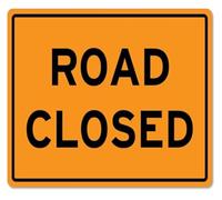 Road Closed Traffic Detour Trucking Metal Tin Sign 12x8 Inch