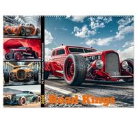 Road Kings (Wandkalender 2026 DIN A2 quer), CALVENDO Monatskalender: Hot Rods sind mehr als nur Autos - sie sind rollende Kunstwerke mit brachialer Power, glänzendem Chrom und markantem Design.