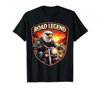 Road Legend Classic Moto American Patriotic Eagle Biker Camiseta