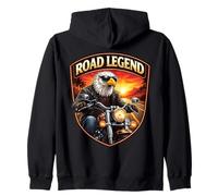 Road Legend Classic Moto American Patriotic Eagle Biker Sudadera con Capucha