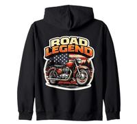 Road Legend Classic Motocicleta Motocicleta Biker American USA Sudadera con Capucha