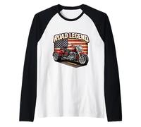 Road Legend Classic Trike Motocicleta Biker American Triker Camiseta Manga Raglan