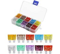 Road Passion 100pcs 5A 7.5A 10A 15A 20A 25A 30A 35A 40A 50A Fusible de hoja estándar para automóvil surtido, fusible mecánico para vehículo, motocicleta, automóvil, barco, camión