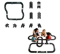 Road Puzzle Track, Flexible Road Track Expressway Circuit Set Toy, Waterproof Indestructible Modular Puzzle Car Highway Tracks for Kids Christmas Montessori Gift for Outdoor Indoor (24PCS)