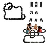 Road Puzzle Track, Flexible Road Track Expressway Circuit Set Toy, Waterproof Indestructible Modular Puzzle Car Highway Tracks for Kids Christmas Montessori Gift for Outdoor Indoor (41PCS)