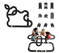 Road Puzzle Track - Flexible Rubber Road Puzzle Track Pieces for Kids, Indestructible Waterproof Modular Puzzle Car Highway Tracks, Inspiring Creative Ideas (50PcsA)
