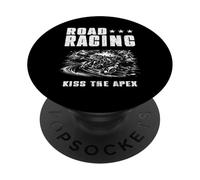 Road Racing Kiss The Apex Moto Motorsport Carrera más rápida PopSockets PopGrip Adhesivo