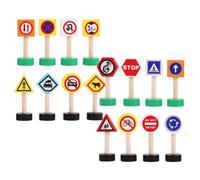 Road Signs Toy - Wood 23x18x3cm | Street Traffic Playset | Kids Safety Lear