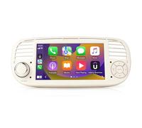 Road Top 7" Radio Coche CarPlay Linux para Fiat 500 2008-2015 (Marfil) | Radio Coche con CarPlay Inalámbrico, Android Auto, Mirror Link, Amplificador 7851, RDS y Control por Voz Siri