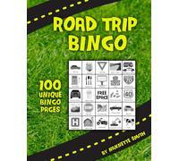 Road Trip Bingo - 100 Unique Travel Bingo Pages for Kids and Adults - black and white version