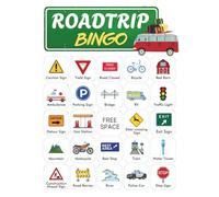 Road Trip Bingo: 32-Player Travel Car Games for Family Vacations, RV Camping Trips, Kids' Road Trip Activity, Road Trip Game