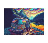 Road Trip Puzzle de Madera 1000 piezas, Puzzles Para Adultos Y Niños Para Impresión De Alta Definición, Juego Familiar Desafío (75×50cm)