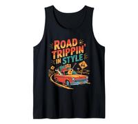 Road Trippin' In Style Vacaciones clásicas de verano Camiseta sin Mangas