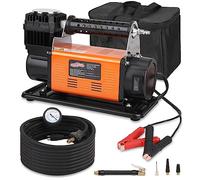 ROAD2SUMMIT - Kit de compresor de aire portátil (12 V, para inflado de 180 l/min max 150 psi, kit de compresor de aire todoterreno para vehículos 4x4, bomba de aire para neumáticos de bicicleta de