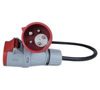 RoadEu - Adaptador CEE de 16A a 16A con inversor de fase - Alargador portátil 0,5m - Adaptador de alta potencia de 16A macho a 16A hembra - Perfecto para el hogar, cobertizos o talleres.