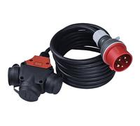 RoadEu - Adaptador CEE Schuko 380V a 220V, 16A Regleta De 3 Enchufes Schuko 220V. Cable Alargador 10m y 5,5 mm. Ideal para talleres, garajes u Obras