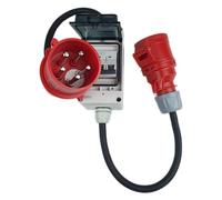 RoadEu - Adaptador Industrial CEE de 32A a 16A con inversor de Fase - Alargador portátil 1m con Fusible automático C16A. Totalmente Cableado, Ideal para Taller, Cobertizo y Fábricas