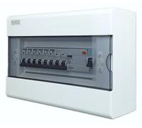 RoadEu - Caja cuadro electrico, totalmente cableado - Completo con interruptor diferencial 40A 4P - fusible automático B16A 3P y 1P. Perfecto para el hogar, cobertizos o talleres