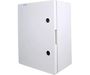 RoadEu - Cuadro eléctrico estanco IP65 400x300x195mm - Caja mural con puerta con llave, prensaestopas, guía DIN y placa metálica - Uso exterior e instalaciones industriales
