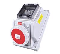 RoadEu - Enchufe de pared IP66 CEE 16 A con interruptor magnetotérmico - 400 V 5 polos trifásico - impermeable y antipolvo - Ideal para exteriores y ambientes húmedos