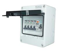 RoadEu - Interruptor de circuito - Completo con interruptor automático Fi 40A 2P - 16A y 10A B 3+1 en caja de distribución de superficie - Caja de fusibles IP65 Caja de distribución exterior estanca