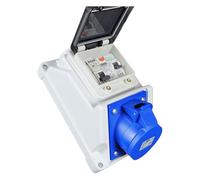 RoadEu - Toma de corriente CEE 16A e interruptor diferencial - 230V 3P Caja cuadro electrico monofásica con interruptor, Distribuidor de corriente mural con disyuntor