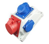 RoadEu - Toma de Pared Combinada - Distribuidor de Corriente 16A 5P Con Enchufe 3P y Schuko - Para Talleres, Cobertizos o Jardines