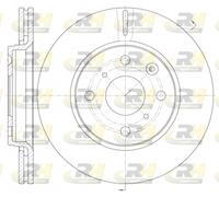 ROADHOUSE 2x Disco de Freno Ø247mm Delant. Ventilado para Toyota Aygo 1.0 1.4