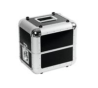 Roadinger - Caja para guardar vinilos (aluminio, esquinas redondeadas, se despliega en 2 partes iguales), de color negro