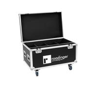 ROADINGER Flightcase 4 x LED IP Atmo Blinder 9 | PRO Flightcase con ruedas giratorias para 4 x LED IP Atmo Blinder 9