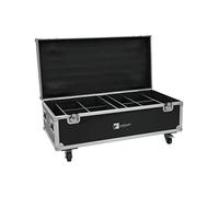 ROADINGER Flightcase - 8 baterías IP PAR 7 QCL WDMX con función de carga | PRO Flightcase para 8 x baterías IP PAR 7 QCL WDMX, con función de carga