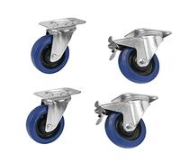 Roadinger Juego Ruedas Giratorias 100Mm Azul 2X Rd-100 + 2X Rd-100B Con Freno