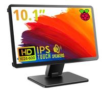 ROADOM - Monitor de Pantalla táctil con Funda, Pantalla Raspberry Pi de 10.1 Pulgadas, IPS FHD 1024 × 600, Sensible y Suave al Tacto, Altavoces Integrados duales, Entrada HDMI, Compatible con