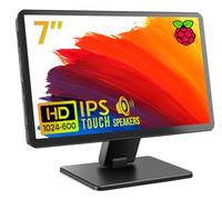 ROADOM Monitor de Pantalla táctil con Funda, Pantalla Raspberry Pi de 7 Pulgadas, IPS FHD 1024 × 600, Sensible y Suave al Tacto, Altavoces Integrados duales, Entrada HDMI, Compatible con Raspberry Pi