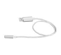 Roadoor Tarjeta de sonido USB Sonido claro Portátil Plug and Play Auriculares Micrófono Jack USB Auriculares externos Micrófono en una Tarjeta de sonido independiente sin conductor para computadora