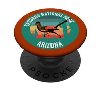 Roadrunner Bird Parque Nacional Saguaro Arizona Desierto Vintage PopSockets PopGrip Adhesivo