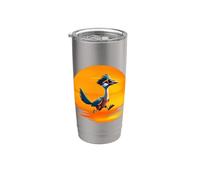 Roadrunner Sunset Fast Bird Running The Roads Gafas de sol Vaso térmico de acero inoxidable de doble pared