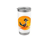 Roadrunner Sunset Fast Bird Running The Roads Gafas de sol Vaso térmico de acero inoxidable de doble pared