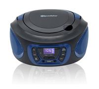 Roadstar CDR-365U/BL Radio CD Player Portátil Digital FM PLL, Boombox Reproductor CD, CD-R, CD-RW, CD-MP3, Puerto USB, Stereo, AUX-IN, Salida de Auriculares, Negro / Azul