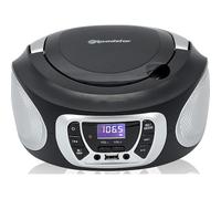 Roadstar CDR-365U/SL Radio CD Player Portátil Digital FM PLL, Boombox Reproductor CD, CD-R, CD-RW, CD-MP3, Puerto USB, Stereo, AUX-IN, Salida de Auriculares, Negro / Plata
