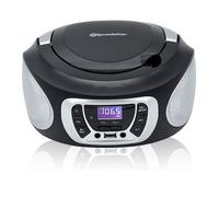 Roadstar CDR-365U/SL Radio CD Player Portátil Digital FM PLL, Boombox Reproductor CD, CD-R, CD-RW, CD-MP3, Puerto USB, Stereo, AUX-IN, Salida de Auriculares, Negro / Plata