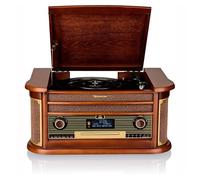 Roadstar HIF-1996D+BT Tocadiscos 33/45/78 rpm, Radio DAB/DAB+/FM, Reproductor CD/CDR/CDRW/CD-MP3, Cassette, Bluetooth, USB, Mando a Distancia, Retro, Madera