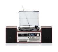 Roadstar HIF-8892DBT Equipo de Música Hi-Fi Vintage Tocadiscos 33/45/78 RPM, Radio Dab/Dab+/FM, Reproductor CD-MP3, Cassette, Bluetooth, Puerto USB y Tarjeta SD, Mando a Distancia, Retro, Madera