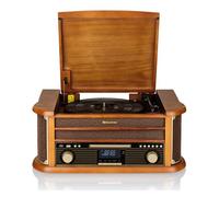 Roadstar HIF1993DBT Tocadiscos 33/45/78 rpm, Radio DAB/DAB+/FM, Reproductor CD/CDR/CDRW/CD-MP3, Cassette, Bluetooth, USB, Mando a Distancia, Retro, Madera